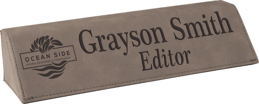 Desk Name Wedge Leather
